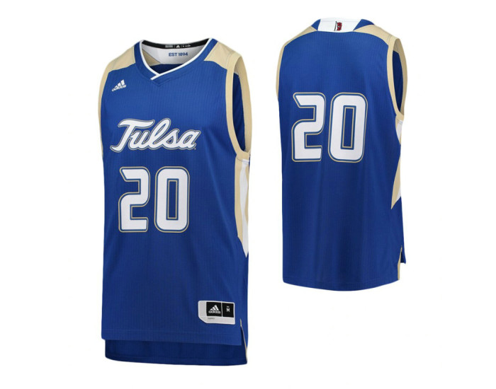 Tulsa Golden Hurricane #20 Authentic College Basketball Jersey Royal