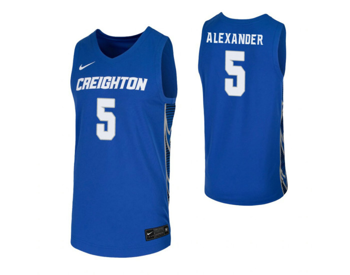 Youth Ty-Shon Alexander Replica College Basketball Jersey Royal Creighton Bluejays