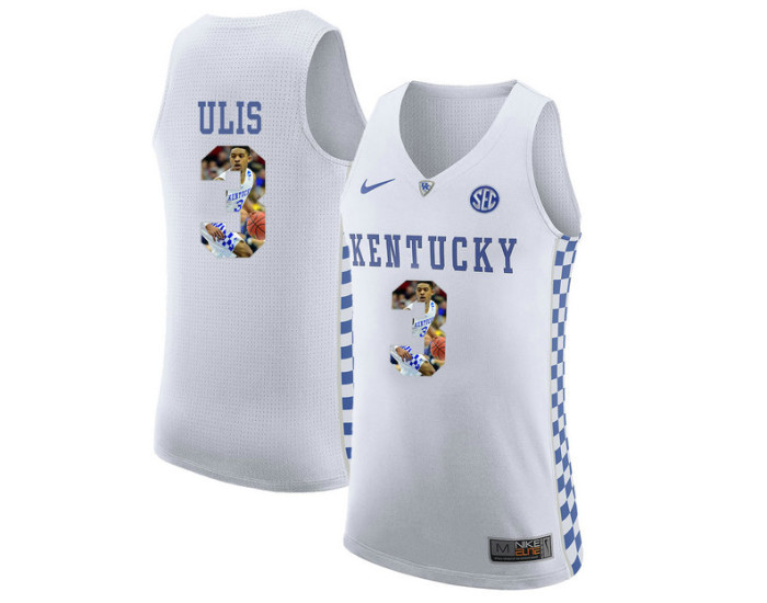 Kentucky Wildcats #3 Tyler Ulis Authentic College Basketball Jersey White