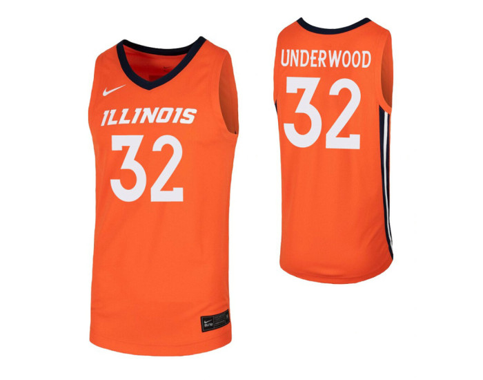 Youth Tyler Underwood Authentic College Basketball Jersey Orange Illinois Fighting Illini