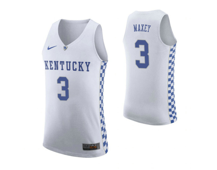 Kentucky Wildcats #3 Tyrese Maxey White Replica College Basketball Jersey