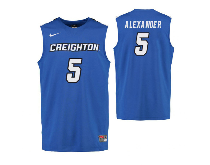 Youth Creighton Bluejays TyShon Alexander Replica College Basketball Jersey Royal