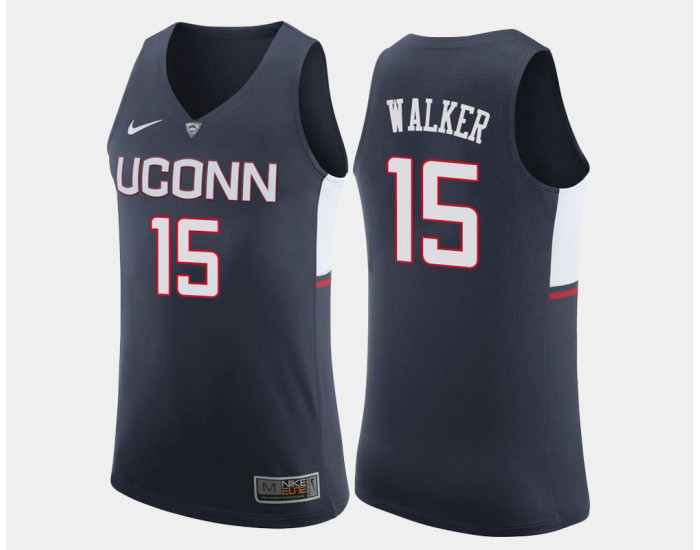 Uconn Huskies #15 Kemba Walker Navy Road Replica College Basketball Jersey