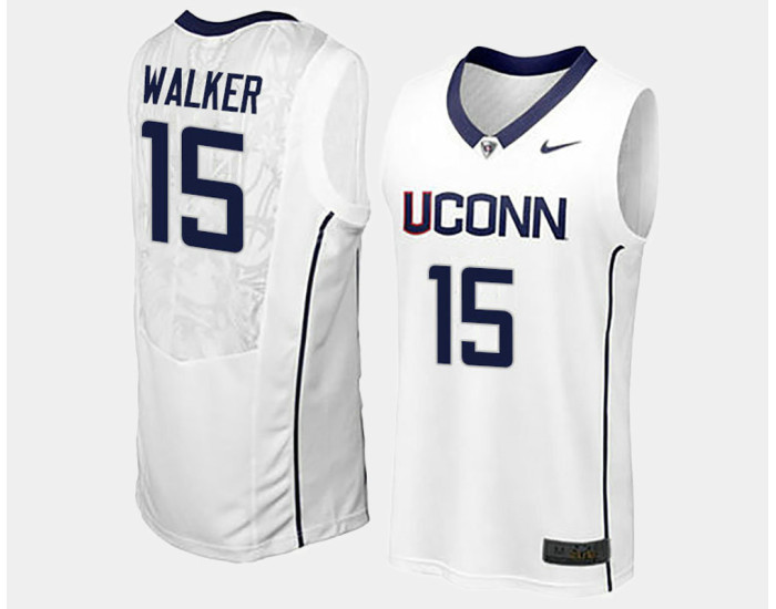 Uconn Huskies #15 Kemba Walker White Home Authentic College Basketball Jersey