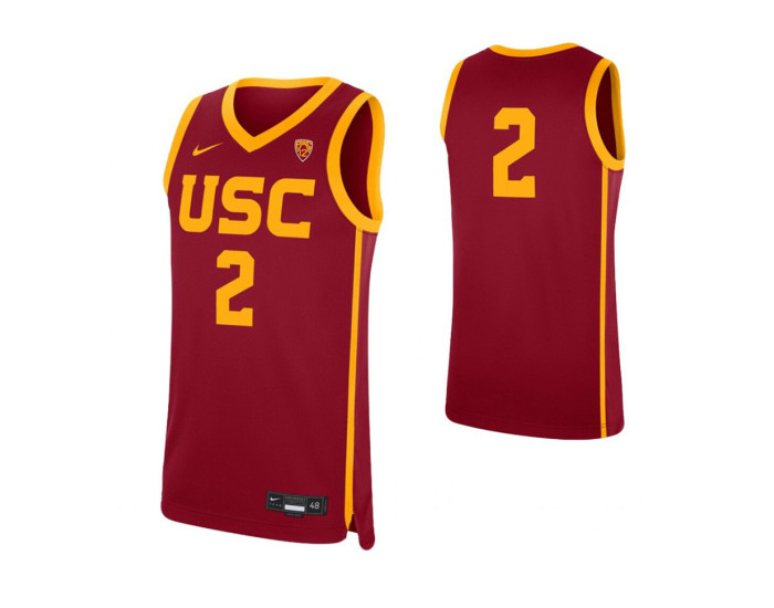 USC Trojans #2 Authentic College Basketball Jersey Cardinal