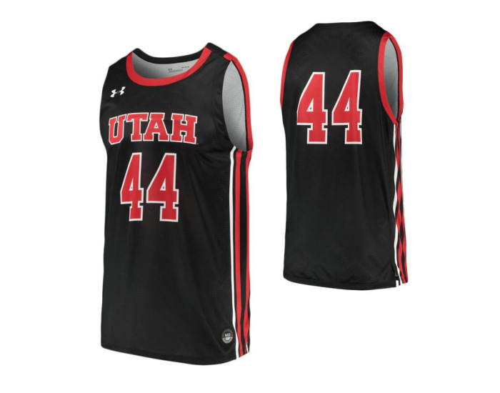 Utah Utes #44 Authentic College Basketball Jersey Black
