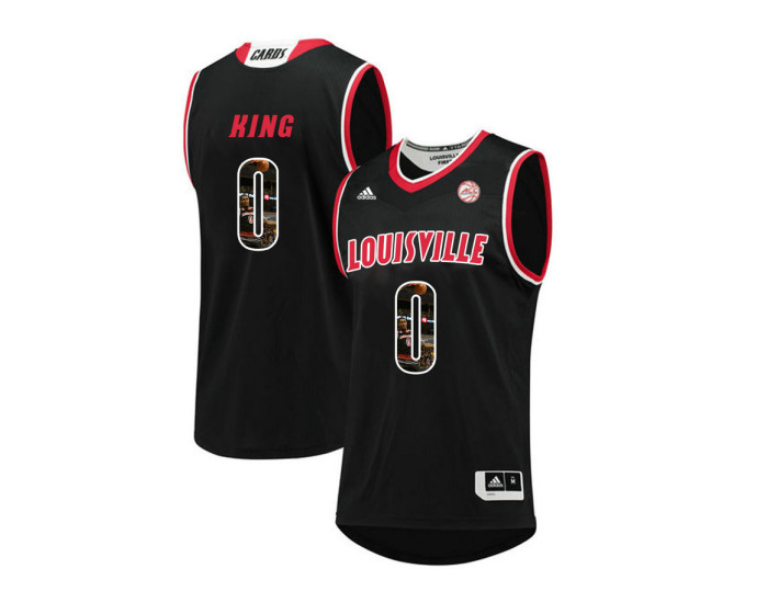 Youth Louisville Cardinals #0 V.J. King Authentic College Basketball Jersey Black