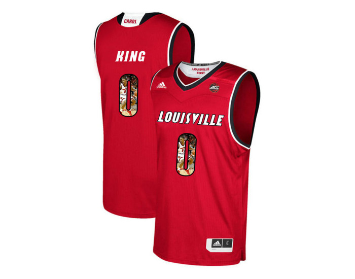 Louisville Cardinals #0 V.J. King Replica College Basketball Jersey Red