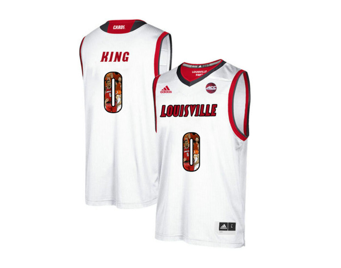 Louisville Cardinals #0 V.J. King Authentic College Basketball Jersey White
