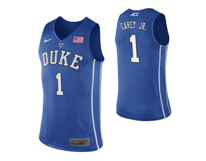 Duke Blue Devils #1 Vernon Carey Jr. Royal Authentic College Basketball Jersey