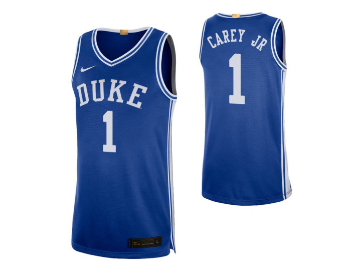 Duke Blue Devils #1 Vernon Carey Jr. Royal Authentic College Basketball Jersey