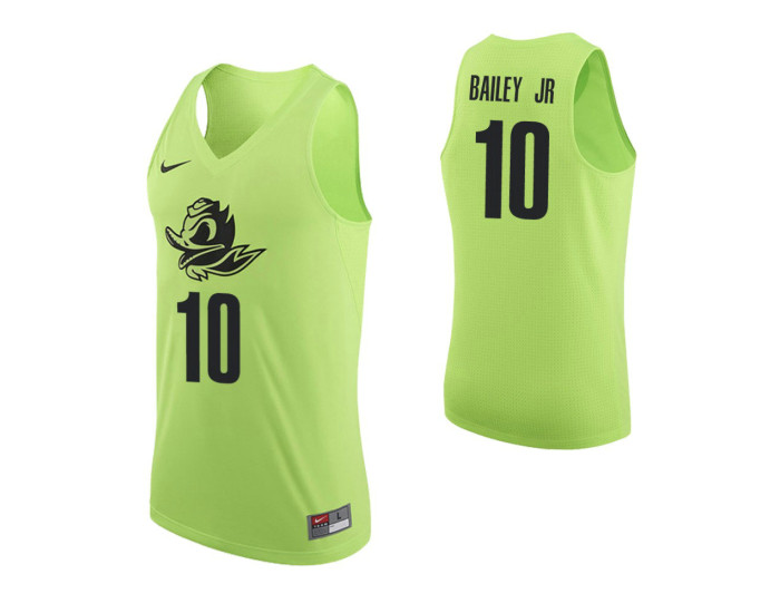 Oregon Ducks #10 Victor Bailey Jr. Authentic College Basketball Jersey Apple Green