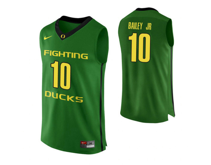 Oregon Ducks #10 Victor Bailey Jr. Replica College Basketball Jersey Apple Green
