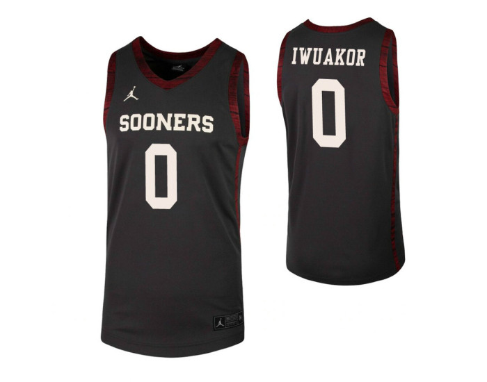 Youth Victor Iwuakor Authentic College Basketball Jersey Anthracite Oklahoma Sooners