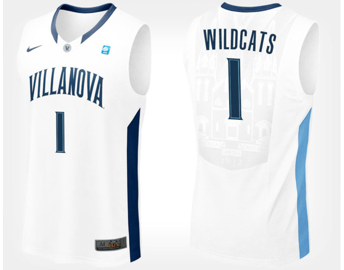 Villanova Wildcats #1 White Authentic College Basketball Jersey