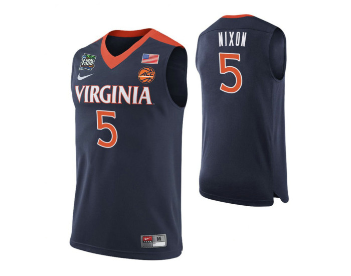 Virginia Cavaliers #5 Jayden Nixon Navy Replica College Basketball Jersey