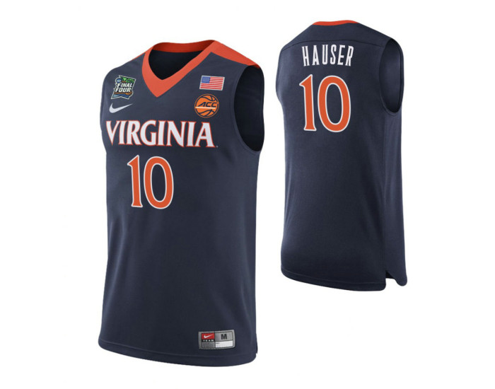 Virginia Cavaliers #10 Sam Hauser Navy Authentic College Basketball Jersey
