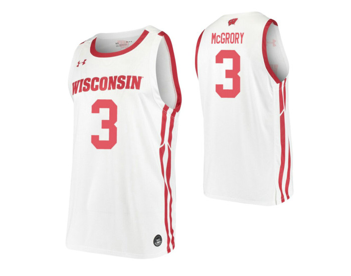 Youth Walt McGrory Authentic College Basketball Jersey White Wisconsin Badgers
