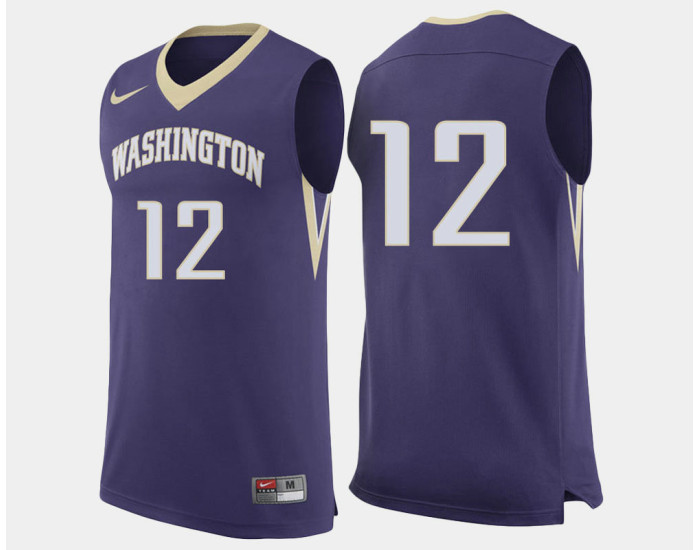 Washington Huskies #12 Andrew Andrews Purple Road Replica College Basketball Jersey