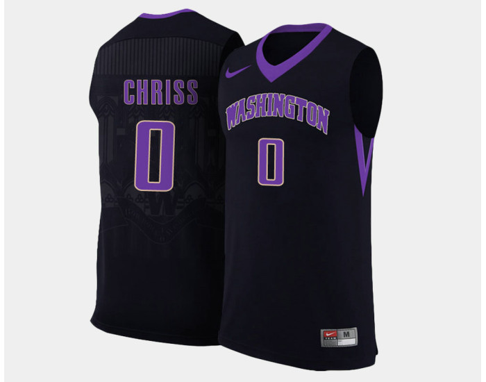 Washington Huskies #0 Marquese Chriss Black Alternate Authentic College Basketball Jersey