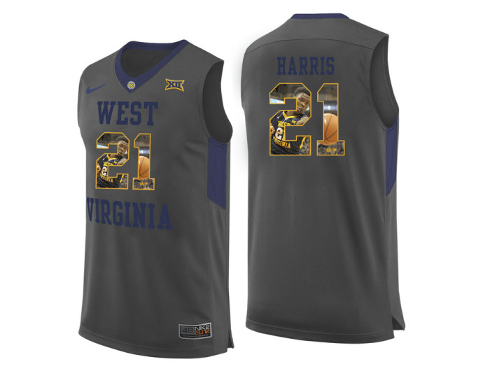 Youth West Virginia Mountaineers #21 Wesley Harris Authentic College Basketball Jersey Gray