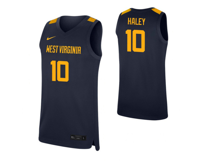 Youth West Virginia Mountaineers Jermaine Haley Authentic College Basketball Jersey Navy