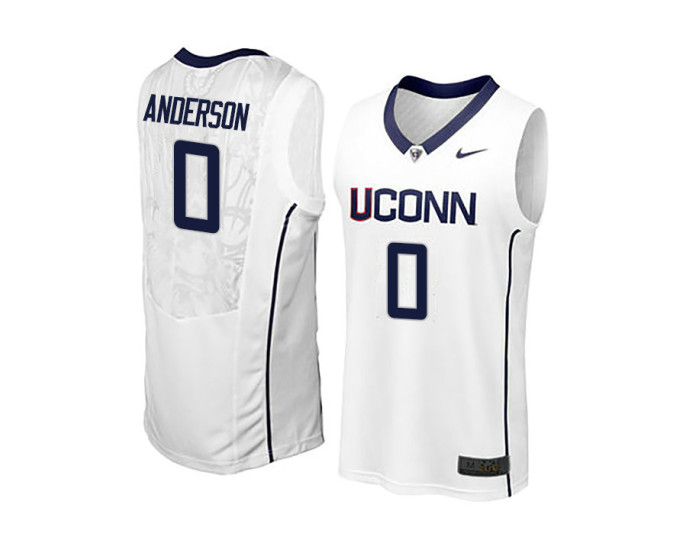 Youth UConn Huskies #0 Antwoine Anderson Replica College Basketball Jersey White