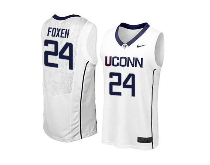 UConn Huskies #24 Christian Foxen Authentic College Basketball Jersey White