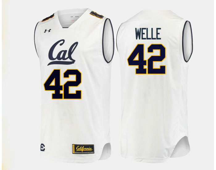 California Golden Bears #42 Cole Welle Authentic College Basketball Jersey White