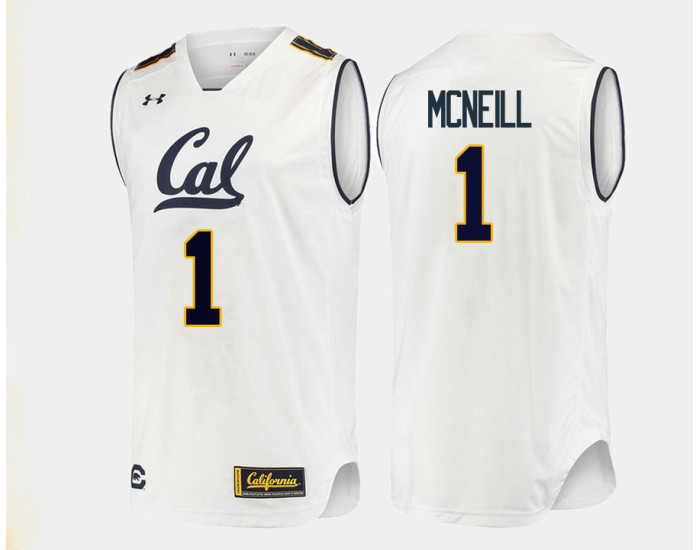 California Golden Bears #1 Darius McNeill Authentic College Basketball Jersey White
