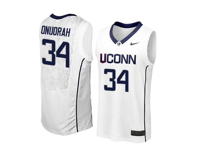UConn Huskies #34 David Onuorah Authentic College Basketball Jersey White