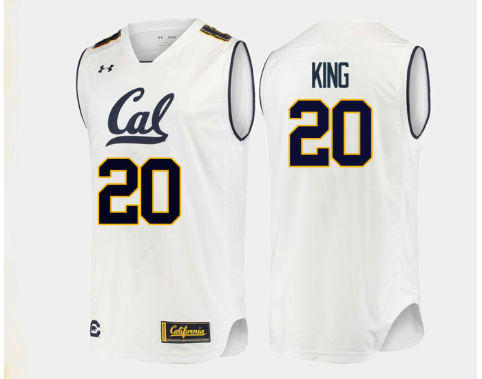 California Golden Bears #20 Derek King Authentic College Basketball Jersey White