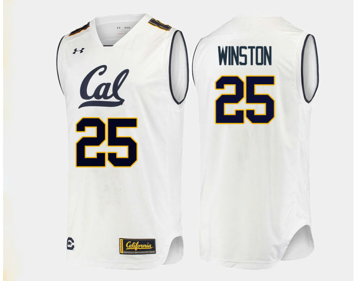 California Golden Bears #25 Deschon Winston Authentic College Basketball Jersey White
