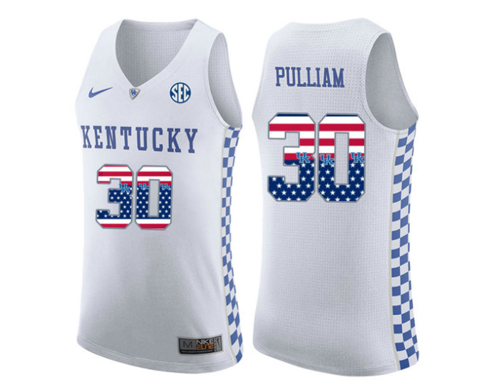 Youth Kentucky Wildcats #30 Dillon Pulliam Authentic College Basketball Jersey white