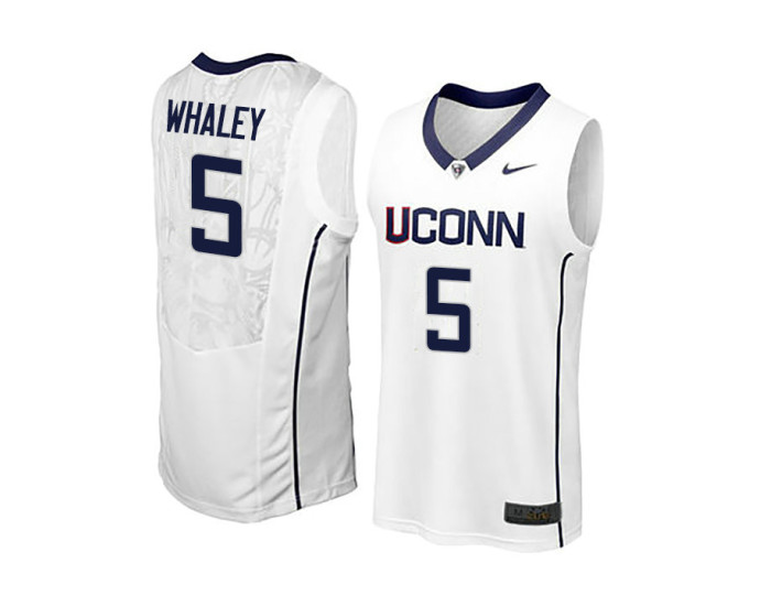 UConn Huskies #5 Isaiah Whaley Replica College Basketball Jersey White