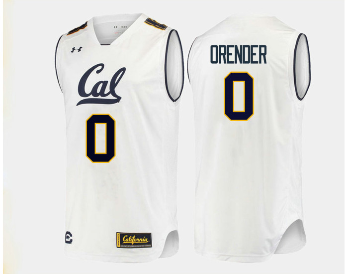 California Golden Bears #0 Jacob Orender Authentic College Basketball Jersey White