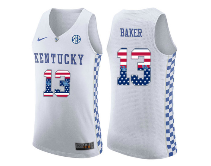 Youth Kentucky Wildcats #13 Jemarl Baker Replica College Basketball Jersey white