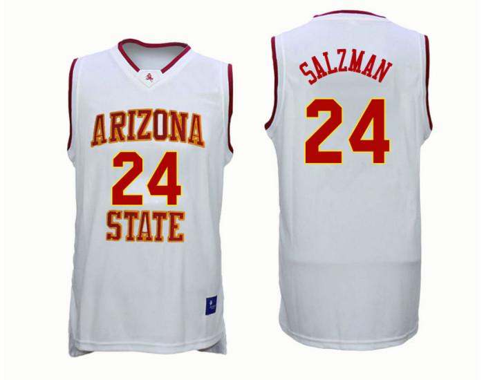 Arizona State Sun Devils #24 Jordan Salzman Replica College Basketball Jersey White