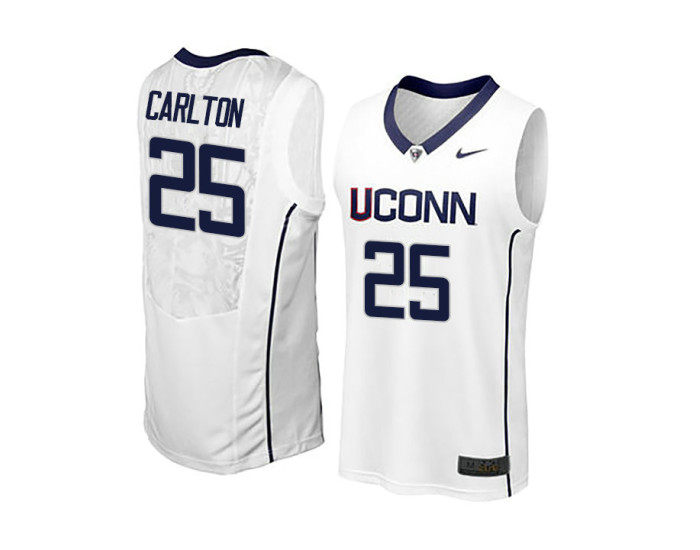 Youth UConn Huskies #25 Josh Carlton Authentic College Basketball Jersey White