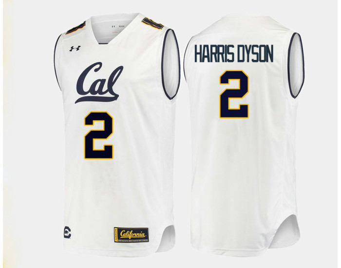 California Golden Bears #2 Juhwan Harris-Dyson Authentic College Basketball Jersey White
