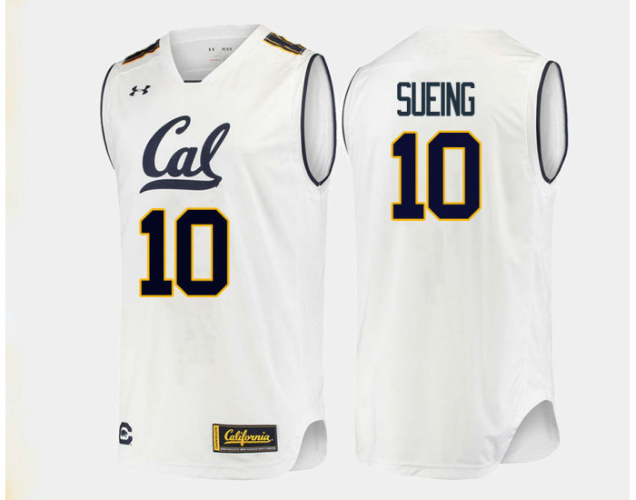 California Golden Bears #10 Justice Sueing Replica College Basketball Jersey White