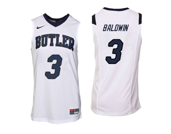 Butler Bulldogs #3 Kamar Baldwin Replica College Basketball Jersey White