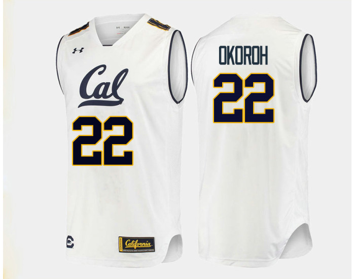 California Golden Bears #22 Kingsley Okoroh Replica College Basketball Jersey White