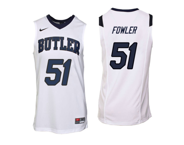Butler Bulldogs #51 Nate Fowler Authentic College Basketball Jersey White