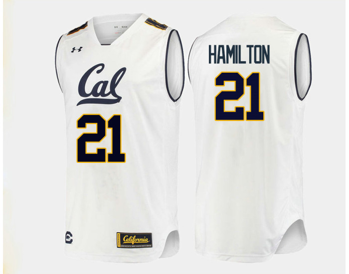 California Golden Bears #21 Nick Hamilton Authentic College Basketball Jersey White