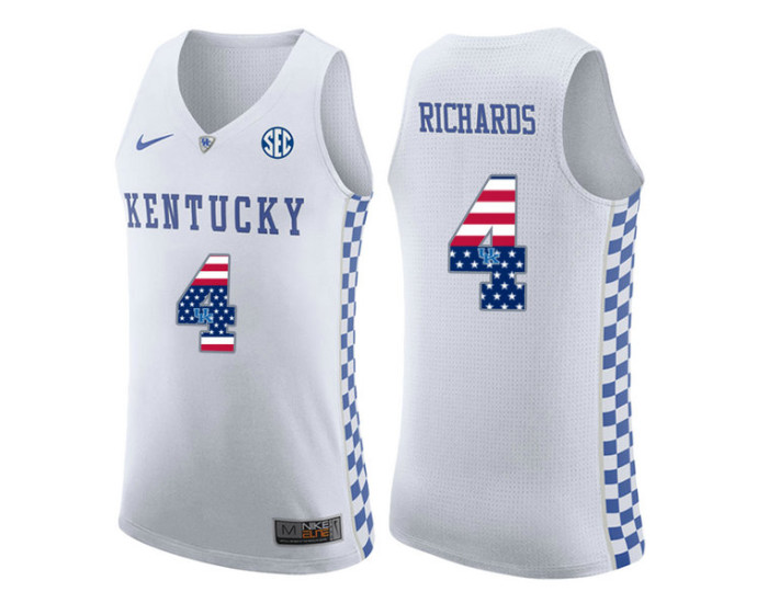 Kentucky Wildcats #4 Nick Richards Replica College Basketball Jersey white