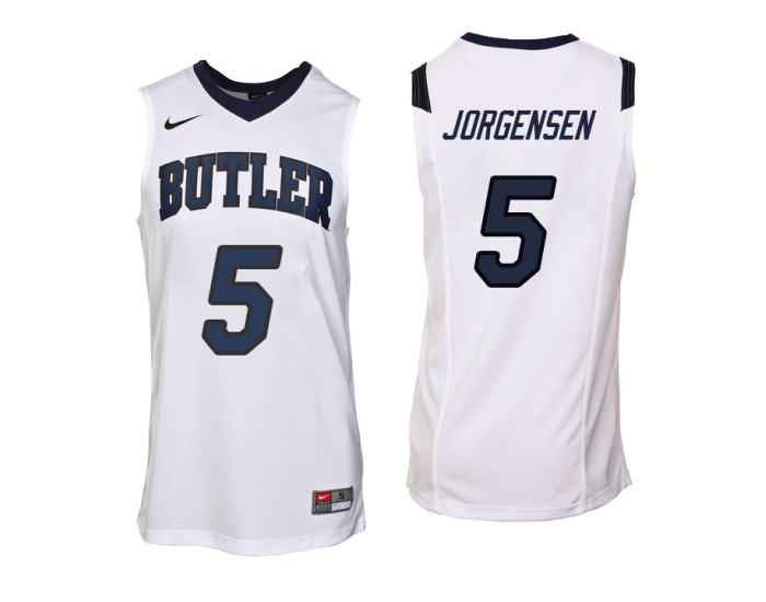 Butler Bulldogs #5 Paul Jorgensen Replica College Basketball Jersey White