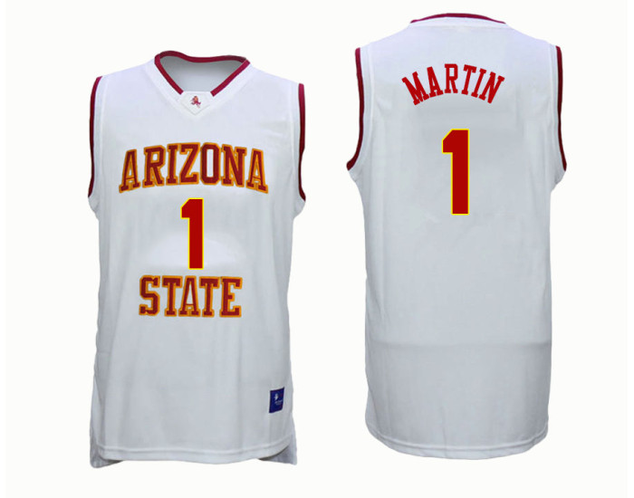 Youth Arizona State Sun Devils #1 Remy Martin Authentic College Basketball Jersey White