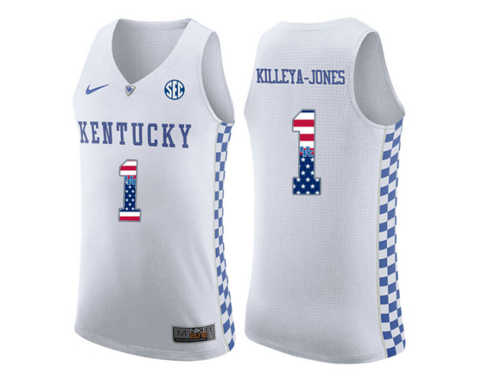 Youth Kentucky Wildcats #1 Sacha Killeya-Jones Replica College Basketball Jersey white