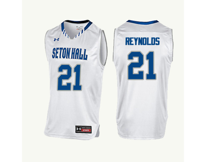 Youth Seton Hall Pirates #21 Shavar Reynolds Replica College Basketball Jersey White